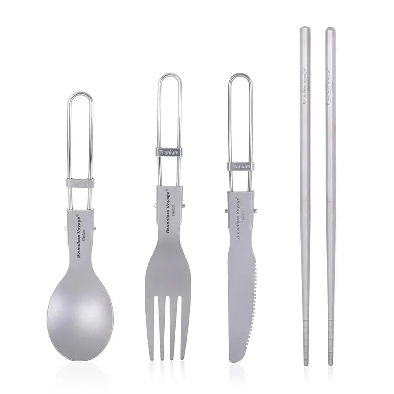 Set de Couverts Pliables en Titane Nomad Cooking